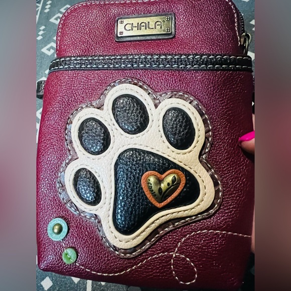 Chala Burgundy Crossbody with Paw Accent - Picture 7 of 9
